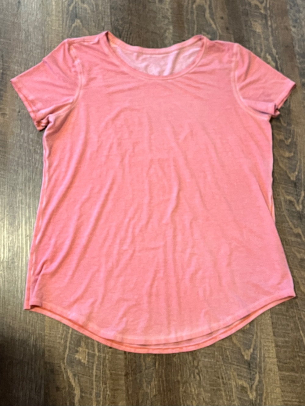 Lululemon Love Tee Short Sleeve Pima Cotton Curved
Hem Peachy Pink Wash Size 10